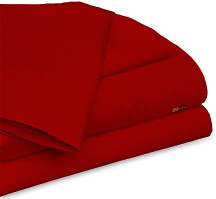 SGI спално Бельо Семейно XL Размер 144x84 Спално Бельо от египетски памук Клас Лукс С много нишки 600 Комплект Спално бельо Кръв-Червено Однотонное Сатиновое Преплитане з
