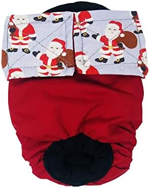 Водоустойчив Пелена за кучета Barkertime Santa Claus on Red Премиум-клас, XL, Без дупка за опашката - Произведено в САЩ
