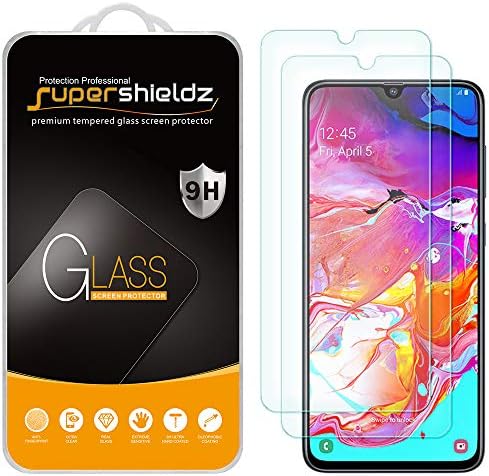 (2 опаковки) Supershieldz е Предназначен за Samsung Galaxy A70, Защитен слой от закалено стъкло, защита от надраскване, без мехурчета