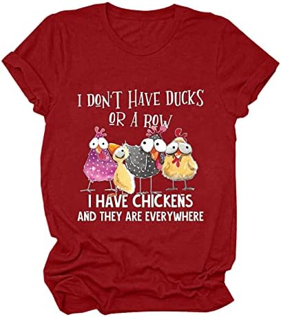 Тениска с пилешко месо, Сладки Тениски За Майките, Дамски Ежедневни Ризи с Къс Ръкав В Фермер стил, Върхове Със Забавни Надписи, Риза С Писмото Принтом