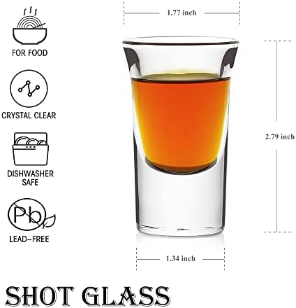 Набор от питиета BaveL от 6 Прозрачни питиета с дебела в основата, чудесно за уиски, Ракия, Водка, ром и текила
