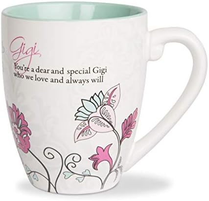 Pavilion Company Gift Попомни думите ми Gigi, бабушкина кафеена чаша за чай с цветна пеперуда, голяма, тюркоаз