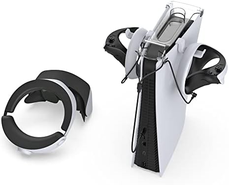 Аксесоари за PS VR2, Държач за слушалки PS VR2, Куки за контролер PS VR2 Защитно фолио за обектива PS VR2 и Магнитен кабел на Зарядно устройство 2-в-1 за контролер PS VR2