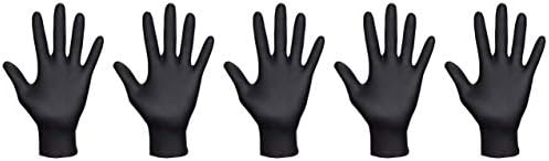 Ръкавици SAS Safety 66518 Raven за Еднократна употреба Черни Нитриловые 6-миллиметровые, без прах, по-големи, тегло 100