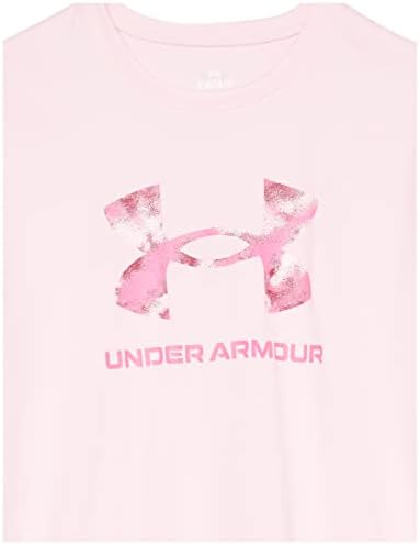 Екипаж с къс ръкав с Голяма Лого на Under Armour Girls'Tech Print
