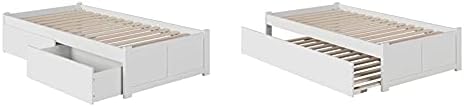 Легло степенка платформа AFI Concord с плосък панел и чекмеджета Urban Bed, Twin, Бял & Atlantic Furniture AR8022012
