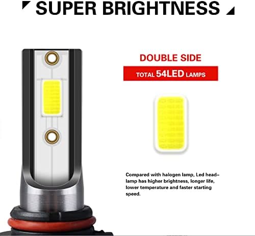 cueclue Pack-2 led лампи за фарове, автомобилните Фарове за мъгла H8/H9/H11, Алуминий 6000 До Чисто Бяла Светлина на