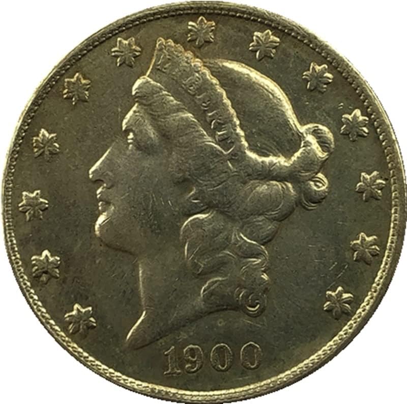 1900P Версия на Американската 20 Златни Монети Латунная Антични Ръчна Чуждестранна Възпоменателна Монета 34 мм