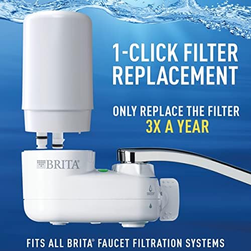 Филтър за вода Brita за мивки, система за филтриране на вода с прикрепен към крана за вода от чешмата с 1 Сменен