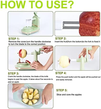 Подобрен пластмасов нож за почистване на ябълки, круши и ядро за рязане на ябълки Soft Home с остриета от неръждаема стомана