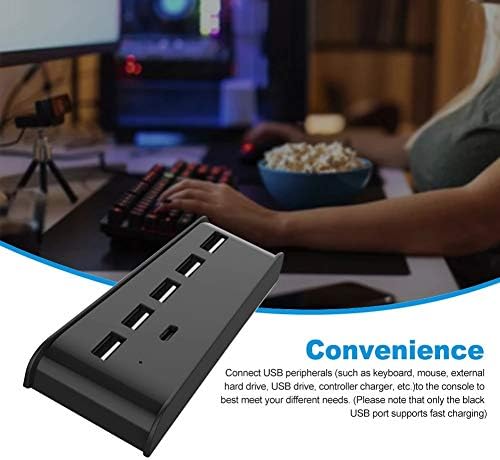 LHLLHL 5-Портов за Високоскоростен Адаптер-Сплитер Игрова конзола USB Хъб, богат на функции за игралната конзола PS5 Поставка