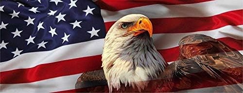 Американската графична стикер на задното стъкло на пикап с изображение на орел под флага на САЩ в перфорирани винил (Среден