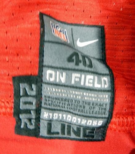 2012 San Francisco 49ers 43 Game Пусна Червената фланелка 40 DP34817 - Използваните тениски За игри NFL Без подпис