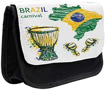 Молив случай Lunarable за Бразилски партита, Комплект за рисуване Макарас, Тъканно Чанта за Моливи с двоен цип, 8,5 x