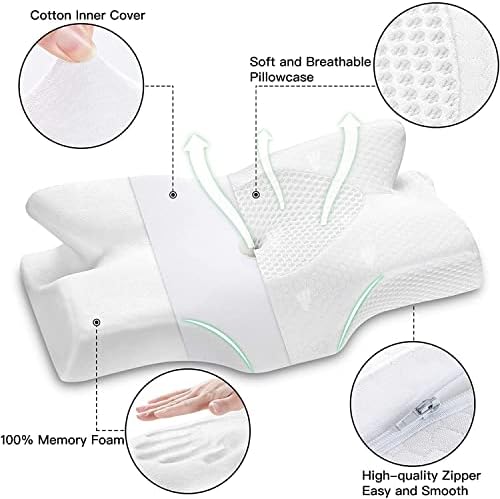 Възглавници от пяна с памет ефект за шийката на матката Elviros, Контур Ортопедични Възглавници за подкрепа
