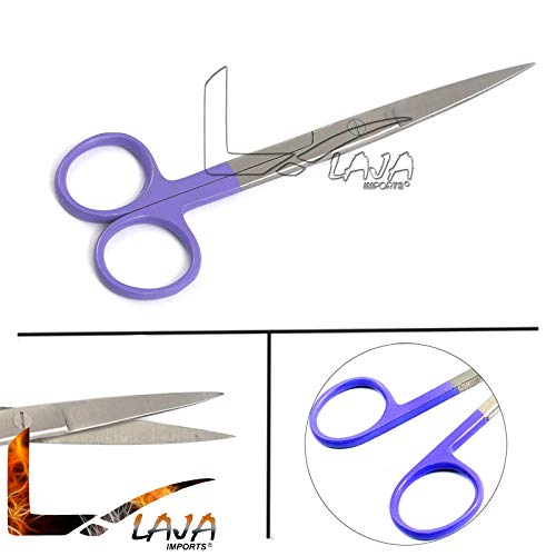 LAJA ВНАСЯ 2 БР. Работни ножица Sharp /Необработени, прави и Извити 5,5 С цветен дръжка (лилаво)