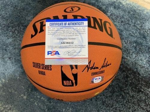 Бам Адебайо Подписано Копие на Баскетболния медалите на НБА Маями Хийт Gold Medal PSA / Баскетболни Топки С ДНК-Автограф