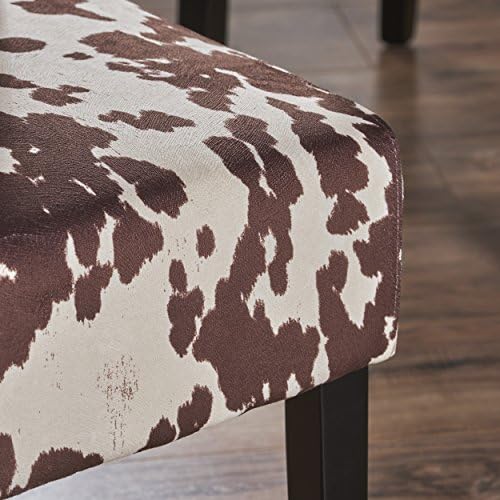 Модерни трапезни столове Christopher Knight Home Pertica от кадифе, комплект от 2 теми, Млечна крава / тъмно кафяв