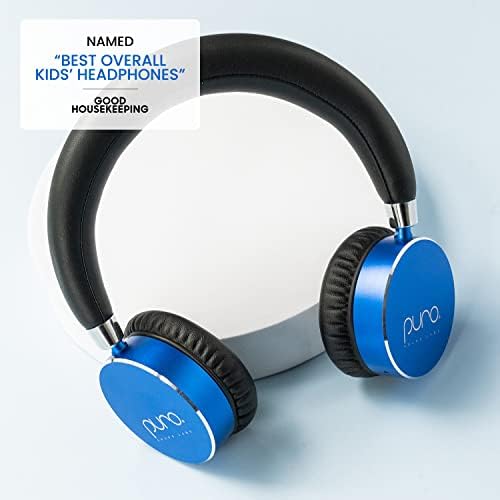 Детски Bluetooth-слушалки Puro Sound Labs BT2200s с ограничена силата на звука – Безопасни слушалки за деца – Студийно качество на звука и шумоизолация - Сапфирово синьо
