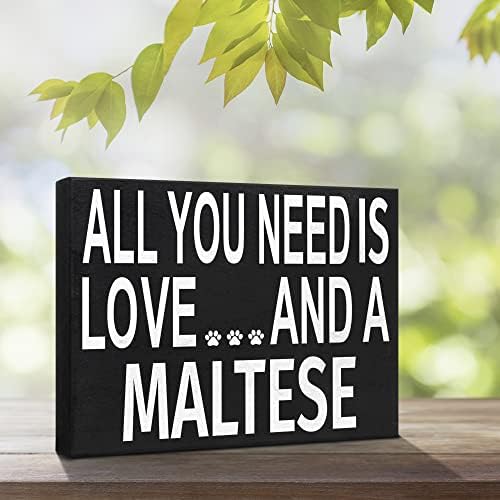 JennyGems Малтийските подаръци, Всичко, което ви трябва, е Любовта и малтийски Дървена Табела, Малтийски Кученце Майка, Декор за рафтове и Стенен Декор, Произведено в СА?