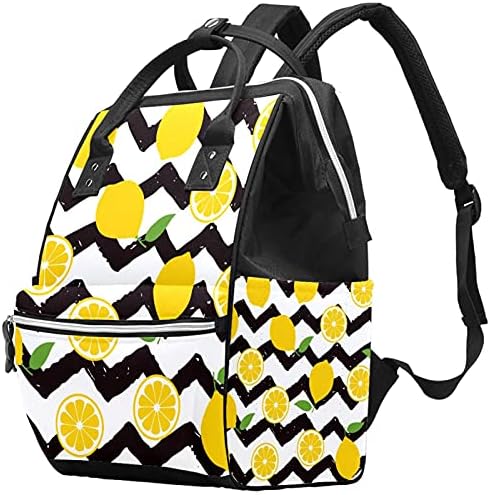 Чанта за Пелени с шарките на Лимон в Триъгълна Ивица с една вълнообразна Модел, Раница, Чанта За смяна на Пелени, Многофункционална