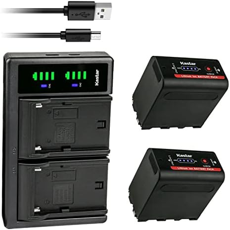 Батерия Kastar 2-Pack NP-F980EXP и USB-зарядно устройство LTD2 Съвместим с камера CCD-TRV300 CCD-TRV3000 CCD-TRV315