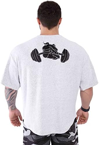 Мъжки t-shirt Оверсайз, за Бодибилдинг, Кардиотренировки, Топ от Плътна Тъкан, Текстурирани Тениска за свободното време