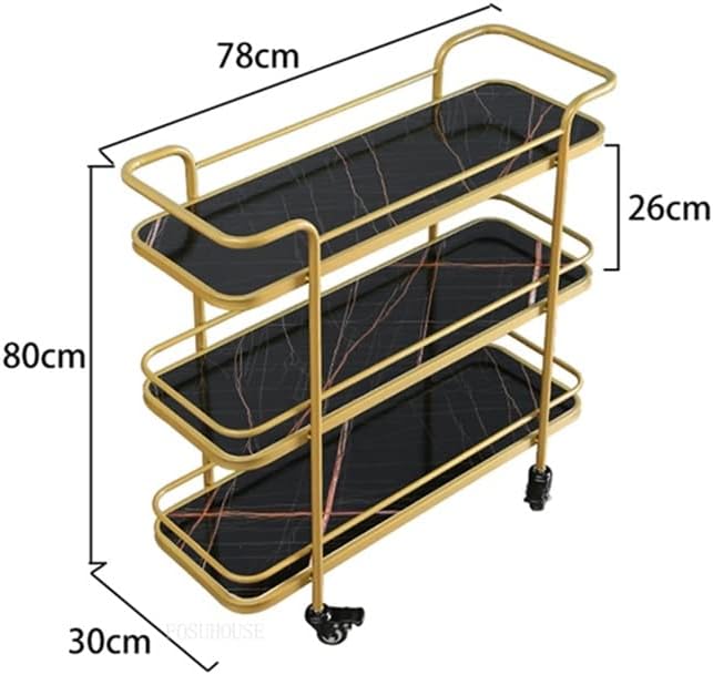 IRDFWH Многопластова Кухненска количка Количка за съхранение на Стелажи за съхранение на Багажник Трехъярусная количка