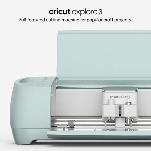 Интелигентна машина за рязане на Cricut Explore 3 - Винил стартов комплект, включва набор от инструменти, от 5 части, лента за носене, стандартни подложки за улавяне и перма?