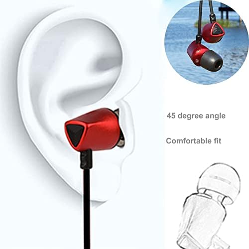 Жични слушалки ZXQ A5, ушите, Жични Слушалки с микрофон, Слушалки с фиксирани бас, Защита от изпотяване за спорт,