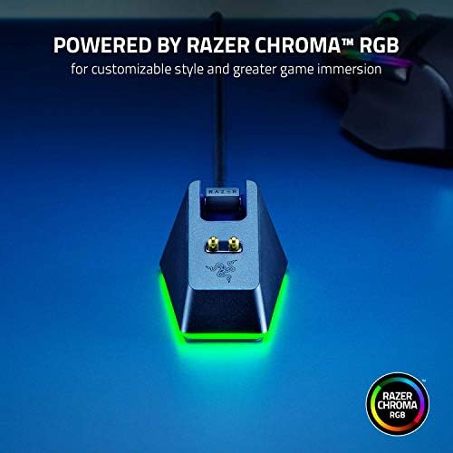 Цветна док-станция за зареждане на мишката Razer: Магнитна док-станция с подсветка на състоянието на зареждане на RGB - крачета против хлъзгане под формата на Гущера - Р?