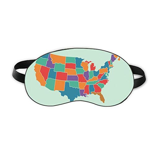 Карта На Америка Щати Шаблон Сън Щит За Очите Мека Нощна Превръзка На Очите Сянка На Кутията