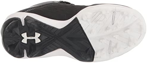 Бейзболни обувки Under Armour Boy ' s Leadoff Low Junior с гумени формованными шипове, (001) Черен /Черно-бяло, 4,5