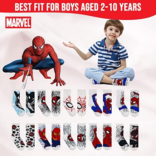 Чорапи за момчета със спайдърмен на Marvel, 10 x Декоративни чорапи за деца с Човека-паяк, Чорапи Amazing Легенди