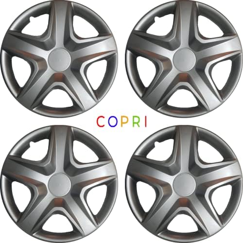 Комплект Copri от 4 Джанти Накладки 15-Инчов Сребрист цвят, Защелкивающихся на Главината, Подходящ За Hyundai Accent