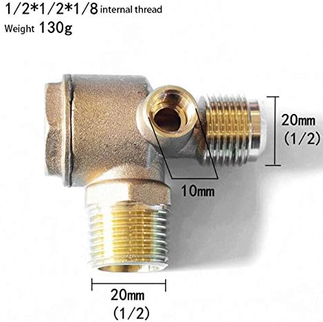 Клапан BE-TOOL клапан на компресора 3-Ходова Въздушен Компресор, Клапан за Директен въздушен компресор (мъжки, 3/8 x14 мм x1/8)