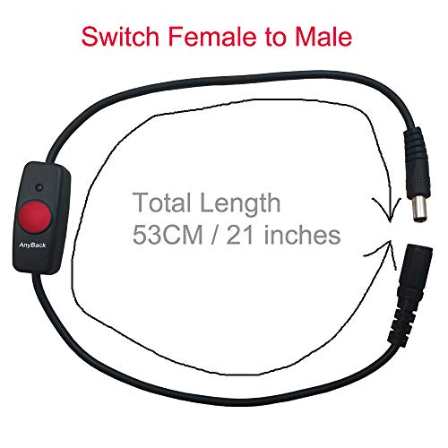 Включване и Изключване на Вградените Удлинительных на захранващи кабели за постоянен ток, с жак 2,5 ММ от жените към Мъжете с Бутон и led индикатор САМ Захранване за led