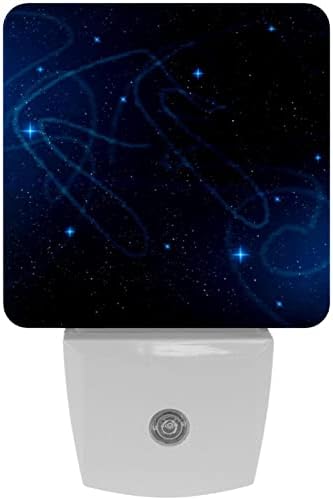 RODAILYCAY Светлочувствителен лека нощ Dark Galaxy, 2 Комплекта, Вграден в Стената нощни осветителни Тела, Топло бяла