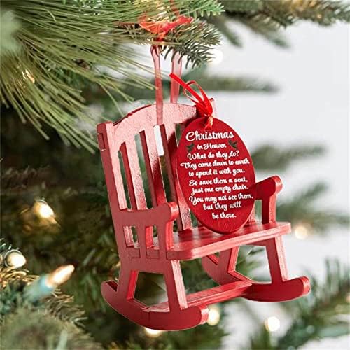 Коледен Дървен Червен Паметник Стол Коледно Дърво Червено Украса на Стола Акрилни Диаманти с Дупки