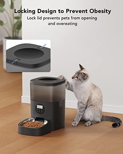 Автоматични Хранилки PETLIBRO за котки, Захранващи Храна за котки с Индивидуален График на Хранене, Временна Ясла за