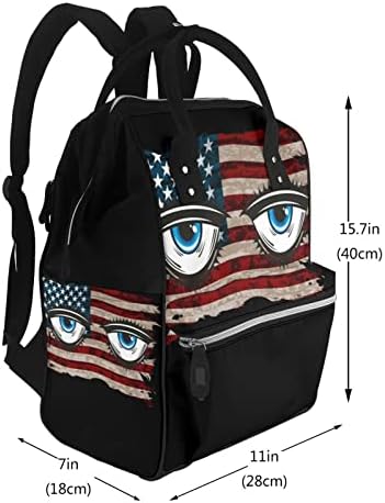 Раница-чанта за памперси с образа на американския флаг, Многофункционална Детска Чанта, Чанта за памперси за бременни,