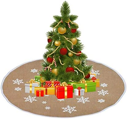 Amosfun Пола за Коледната Елха, Джутовая Пола за Коледната Елха, Пола-Снежинка, Пола, за Декоративно Дърво,