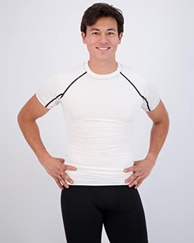 4 Опаковки: Мъжки Компресиране Риза с къс ръкав, Риза базов слой, Най-Active Атлетик Dry Fit Top (на Разположение в цветове Big & Tall)