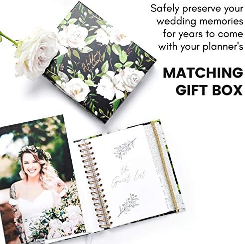 Книга за планиране на сватба и Органайзер за булки в кутия за Подарък | Подарък за Участието и за двойки | Записная Награда за Планиране на Сватба в Твърди корици / Blac