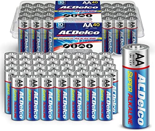 ACDelco 8-Броя батерии 9 Волта, Суперщелочная батерия на максимална мощност и ACDelco 40-броя батерии тип АА, Суперщелочная батерия на максимална мощност, срок на годност 10 г