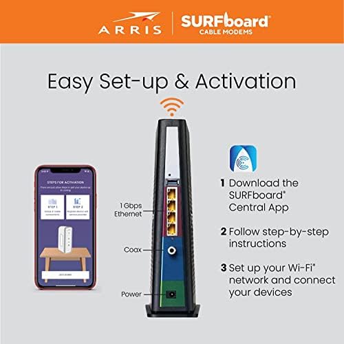 ARRIS Surfboard SBG8300-РБ DOCSIS 3.1 Gigabit кабелен модем и рутер, Wi-Fi AC2350 | Comcast Xfinity, Cox, Spectrum