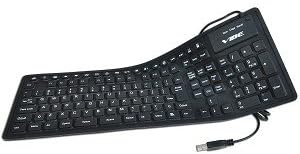 Мултимедийна клавиатура VIBE Axcess 113-ключ клавиатура Гъвкава силиконова USB-клавиатура Roll-Up (черен)