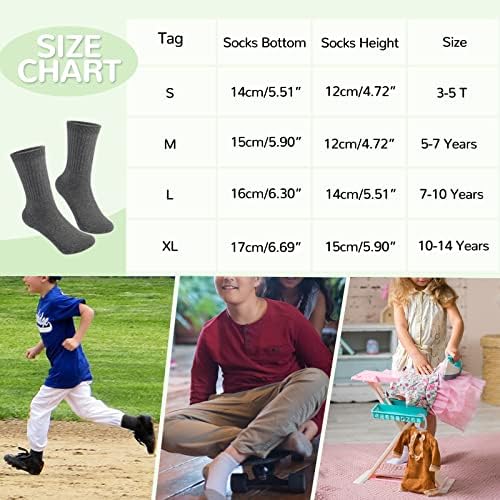 BOOPH 6 Чифта Спортни Чорапи за Момчета и Момичета, Чорапи за Глезените с Половин Възглавница за Деца
