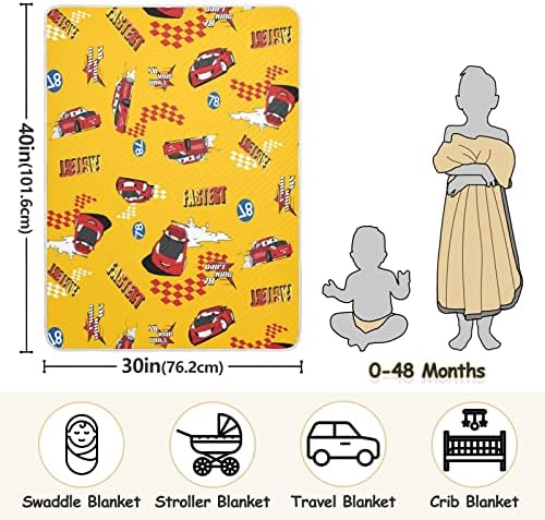 Бебешки Одеала Pigsaly с Анимационни Расата си кола 30 X 40 в Клетка с Флага Бъфало, Клетчатое Одеяло за Деца, Одеало