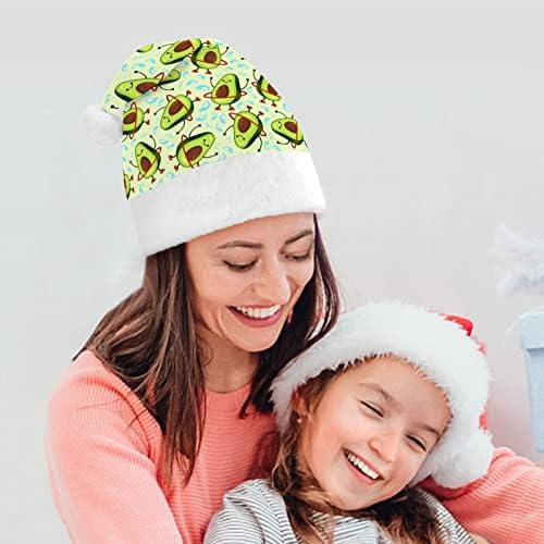 В hula-обръч от авокадо, забавна коледна шапка, шапки на Дядо Коледа, къси плюшени с бели ръкавели за коледа